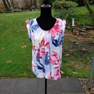 JOULES Sz 10 Shell Alyse Silver Whitstable Floral